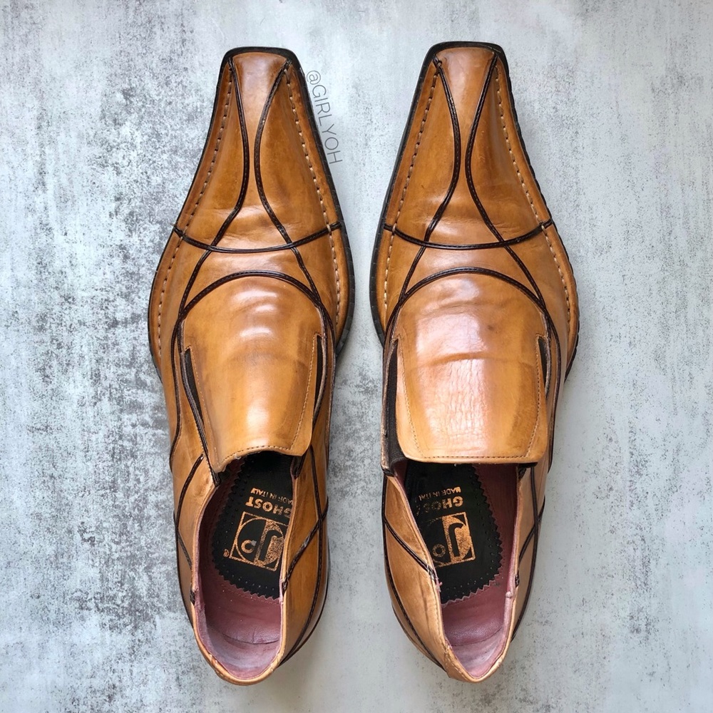 Jo Ghost Leather Square Toe Italian Loafers